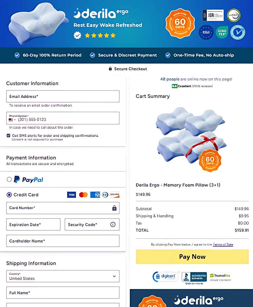 Derila Ergo order page